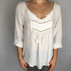 White Boho Blouse